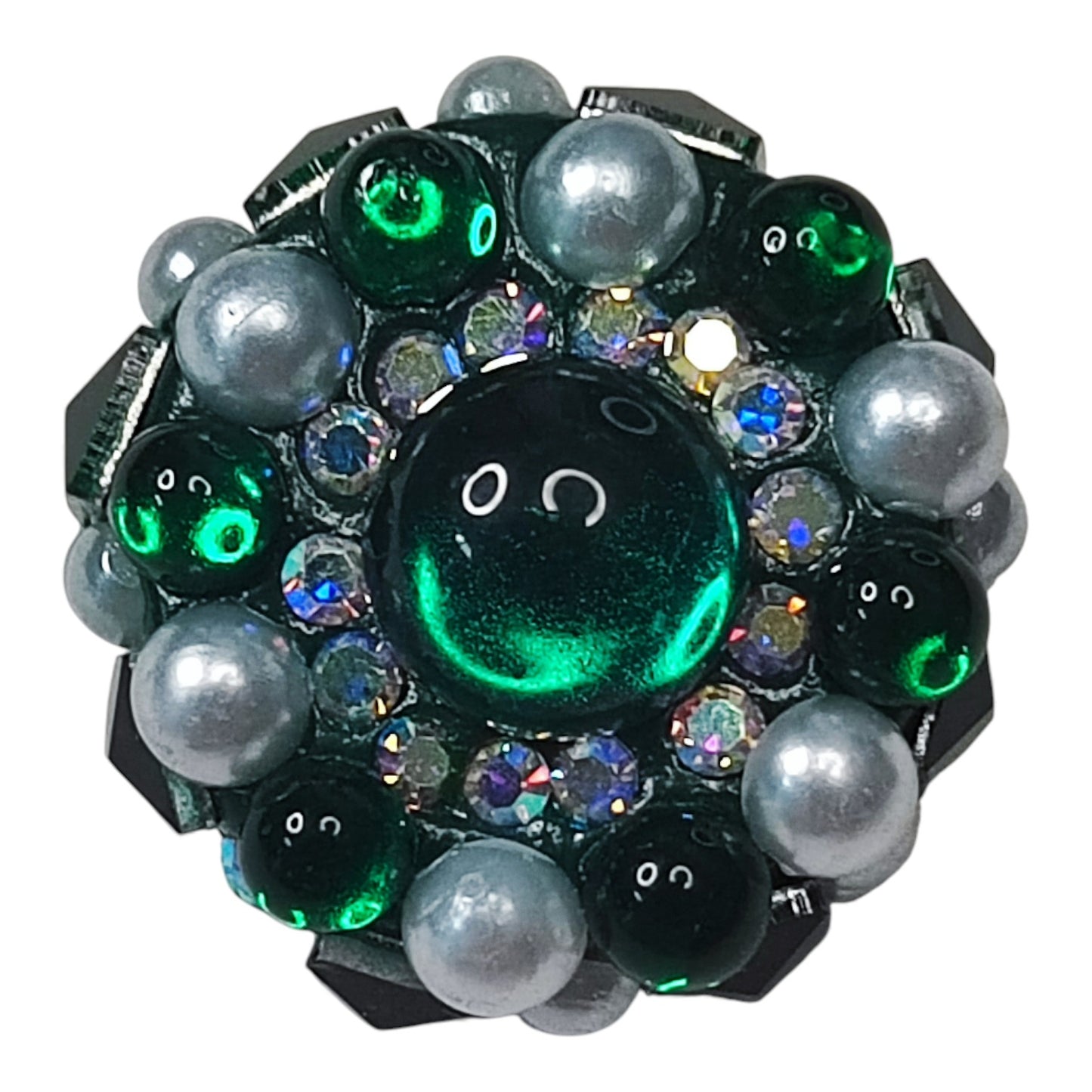 x1 Perle Rondelle en Pâte Polymère et Strass – Spéciale Créations sur Tiges