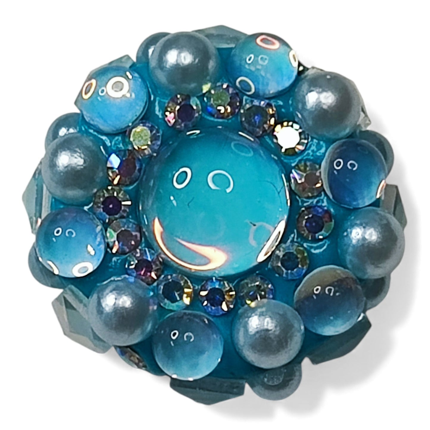 x1 Perle Rondelle en Pâte Polymère et Strass – Spéciale Créations sur Tiges