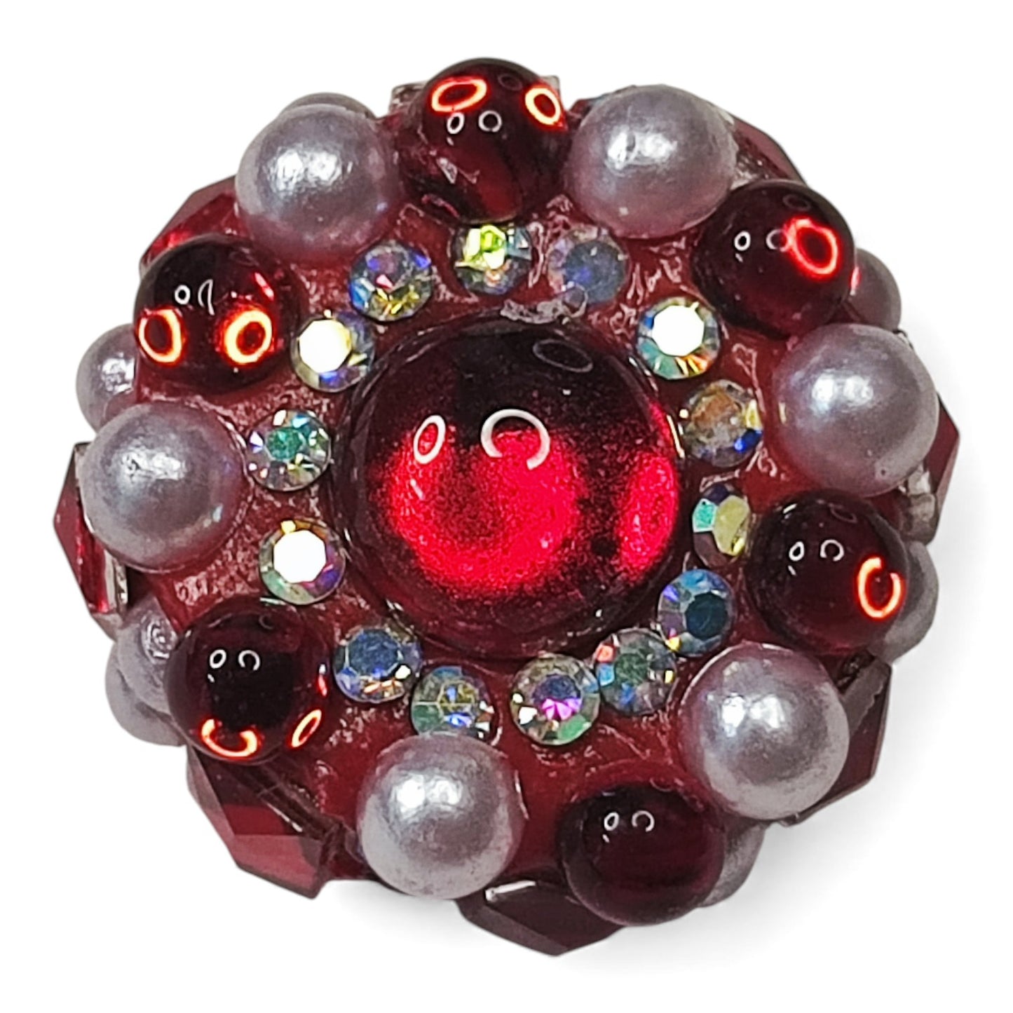 x1 Perle Rondelle en Pâte Polymère et Strass – Spéciale Créations sur Tiges