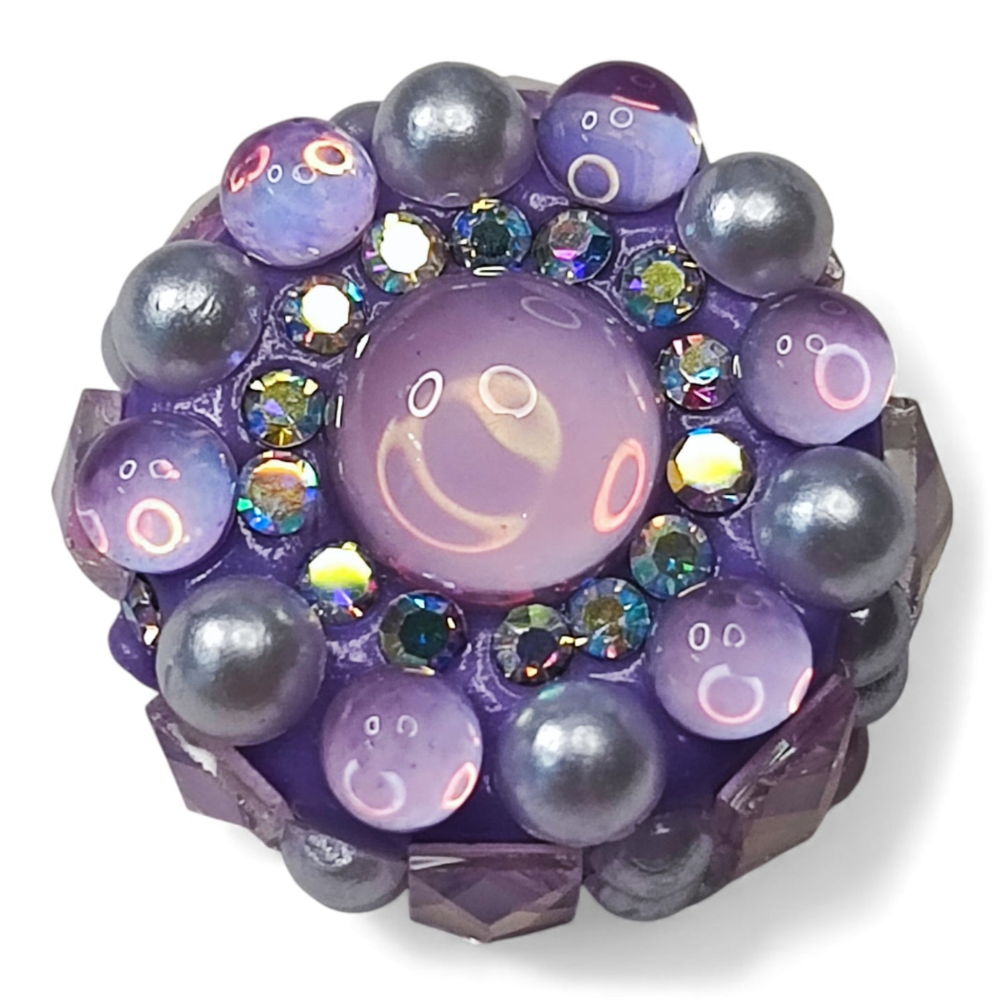 x1 Perle Rondelle en Pâte Polymère et Strass – Spéciale Créations sur Tiges