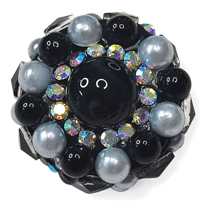 x1 Perle Rondelle en Pâte Polymère et Strass – Spéciale Créations sur Tiges