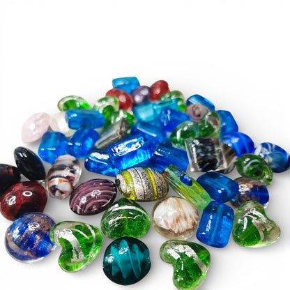 x1 Perle Artisanale en Verre Filé (Lampwork) – Pièces Uniques – Formes et Couleurs Variées