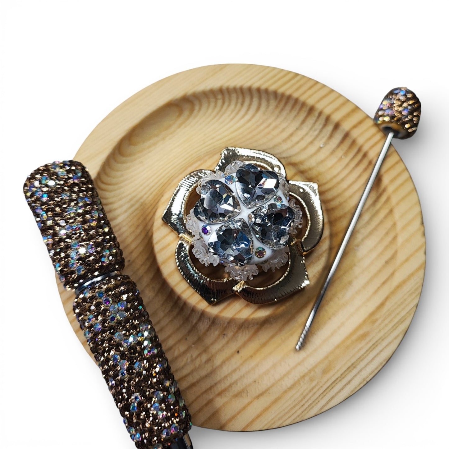 x1 Perle strass décorative – Spécial stylos à tige – Modèles et tailles au choix