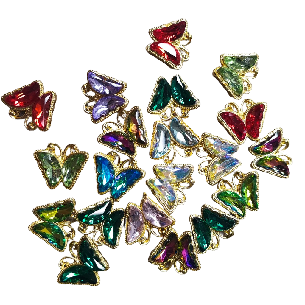 Perle papillon avec cabochon – Spéciale tige – 3 finitions