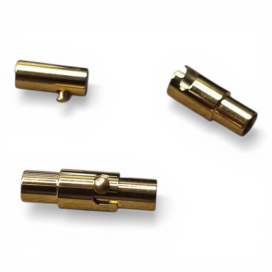 x1 Fermoir Magnétique Tubulaire à Verrouillage en Acier Inoxydable 304 – Doré IP – 16 mm