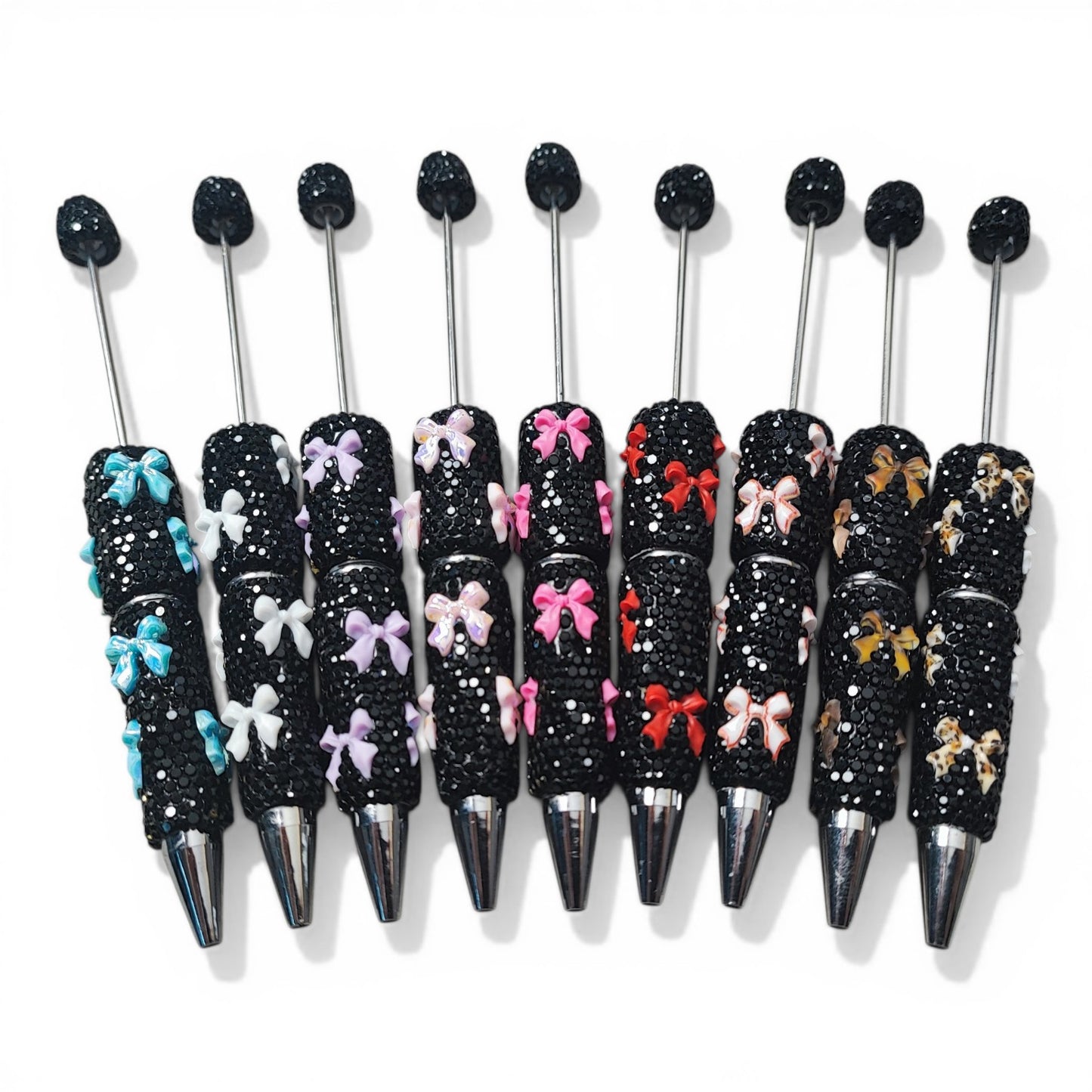 Stylo à tige décoré de strass – 62 couleurs au choix