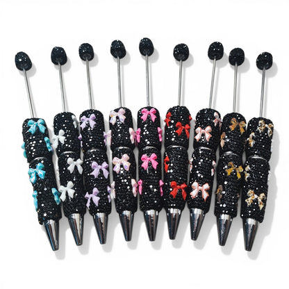 Stylo à tige décoré de strass – 62 couleurs au choix