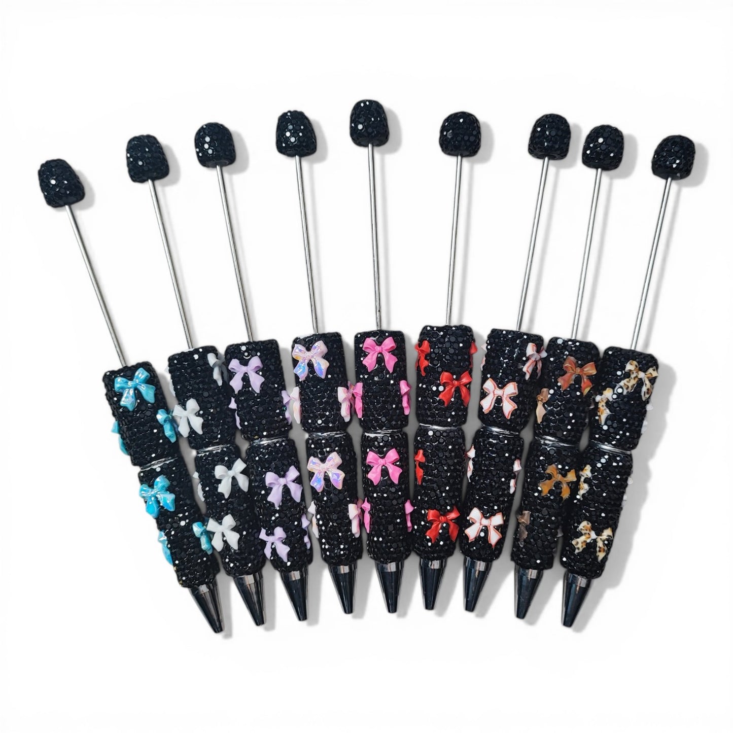 Stylo à tige décoré de strass – 62 couleurs au choix