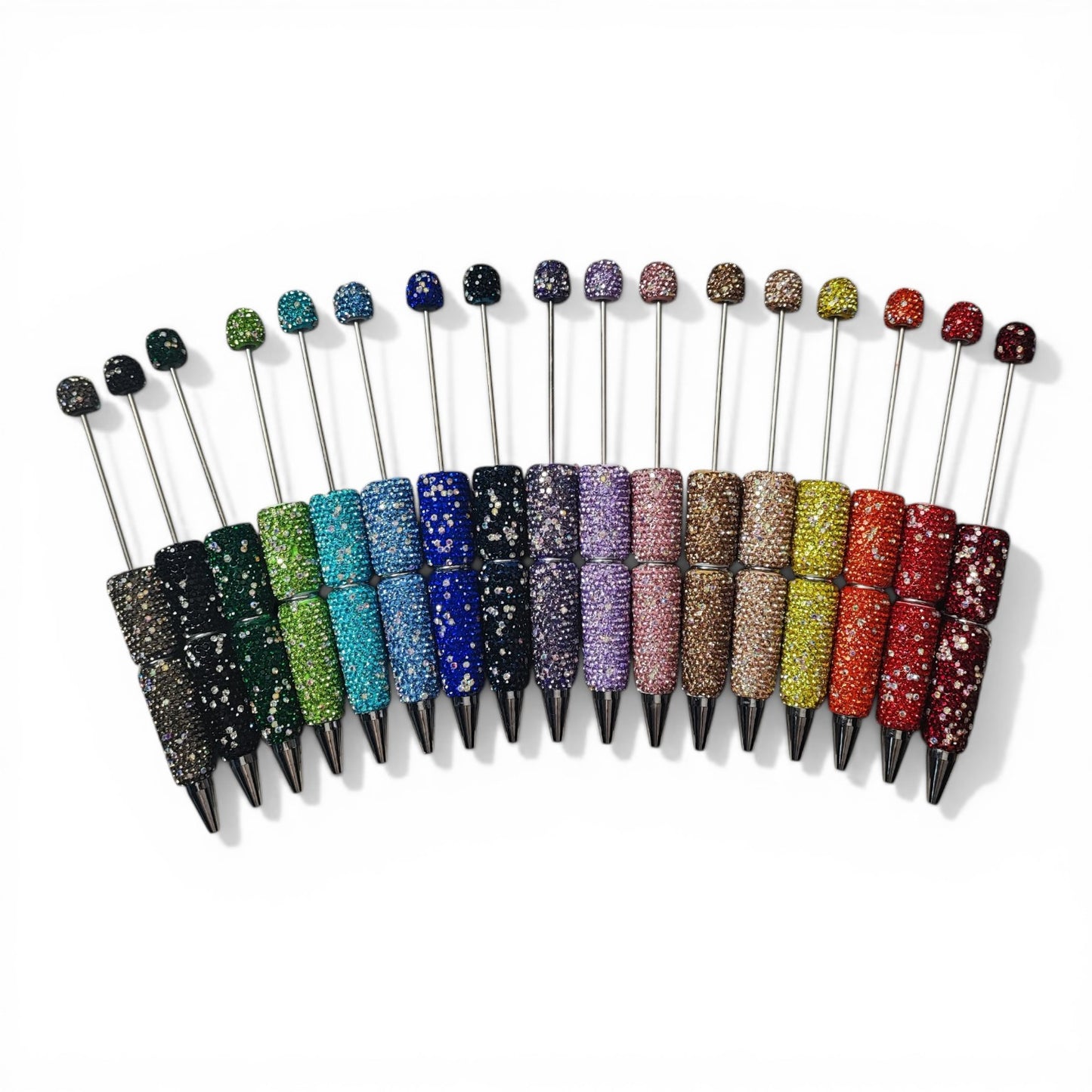 Stylo à tige décoré de strass – 62 couleurs au choix