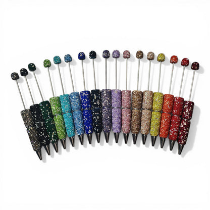Stylo à tige décoré de strass – 62 couleurs au choix