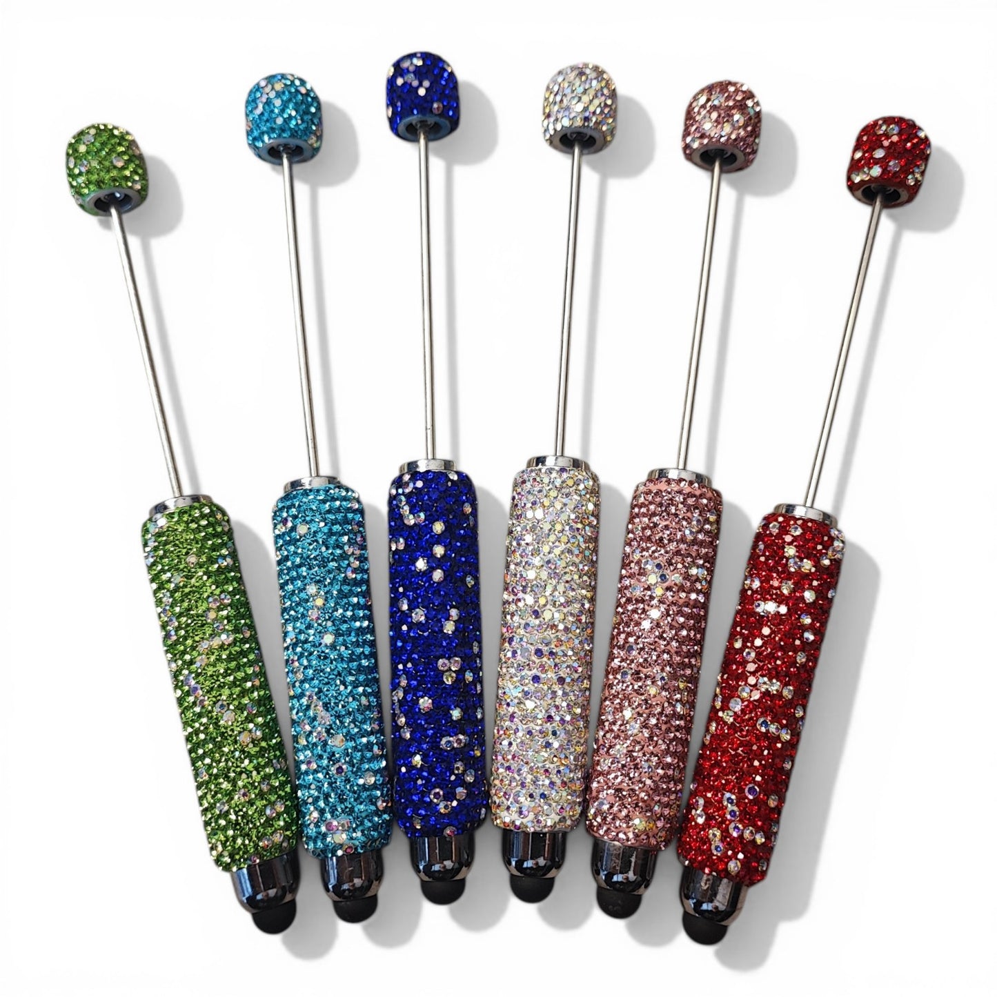 Stylo à tige décoré de strass – 62 couleurs au choix