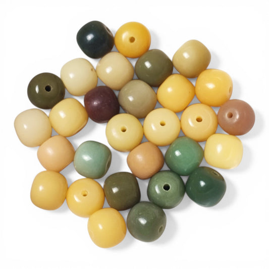 Lot de 10 Perles de Bodhi – 10 x 11 mm – Multicolores