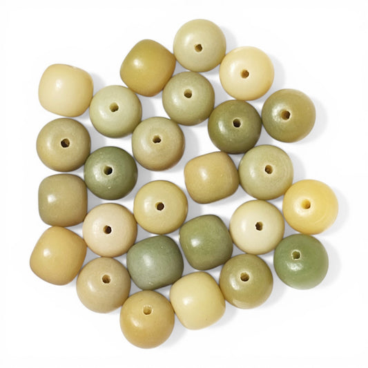 Lot de 10 Perles de Bodhi – 10 x 11 mm – Vertes Kaki