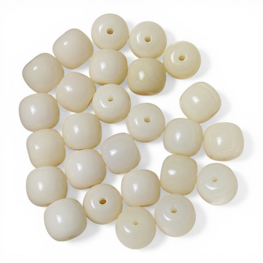 Lot de 10 Perles de Bodhi – 10 x 11 mm – Blanches
