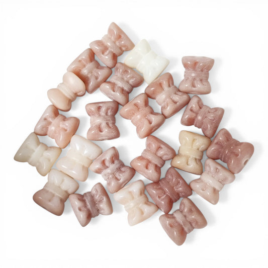 Lot de 5 Perles en graine de Bodhi – Forme nœud rose 12 x 14 mm