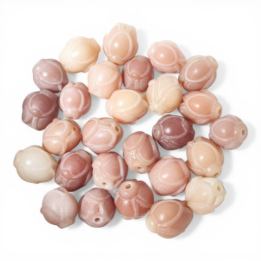 Lot de 5 Perles de graines de Bodhi – Fleur de magnolia rose 12 x 14 mm