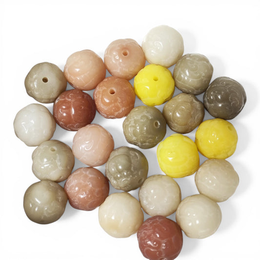 Lot de 5 Perles Bodhi Duobao Pixiu – 13 mm – Multicolore