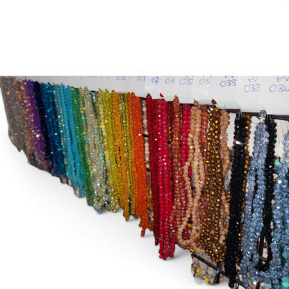 x1 Fil de perles facettées – 6 x 5 mm – 38 couleurs au choix