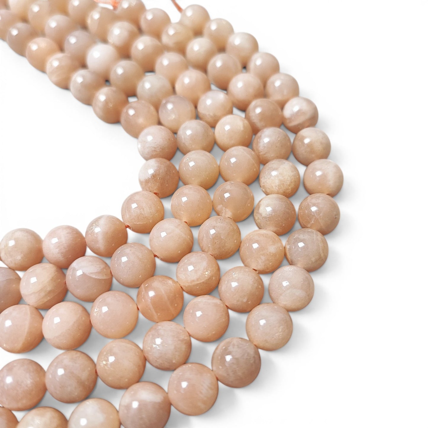 Fil de Perles en Pierre de Soleil Naturelle – Rondes – 8mm