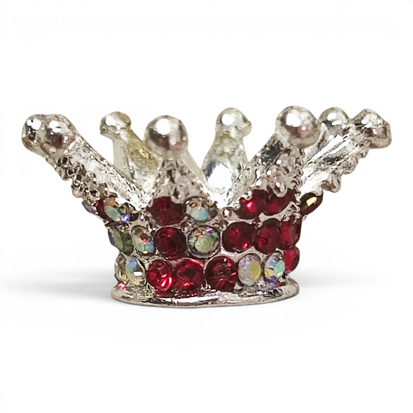 Perle couronne en métal et strass – Compatible tiges – 24 x 13 mm