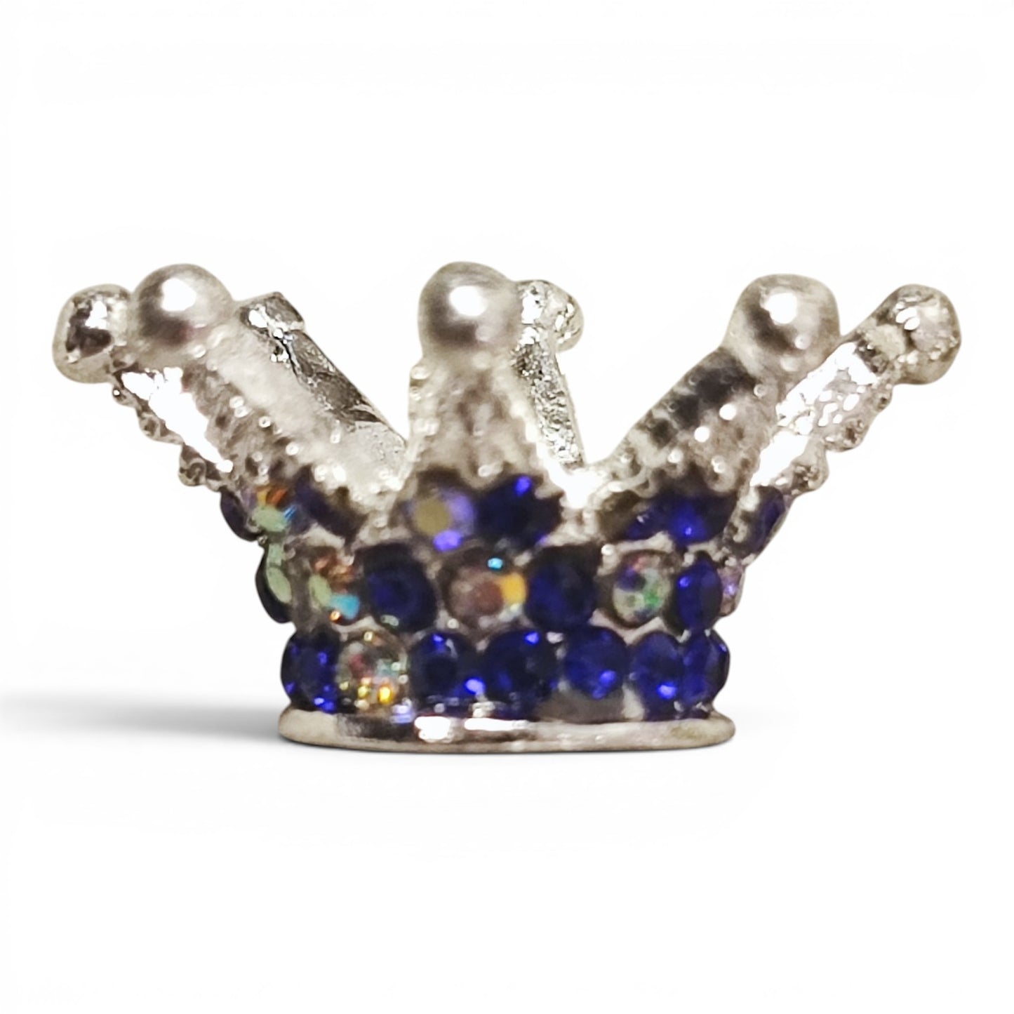 Perle couronne en métal et strass – Compatible tiges – 24 x 13 mm