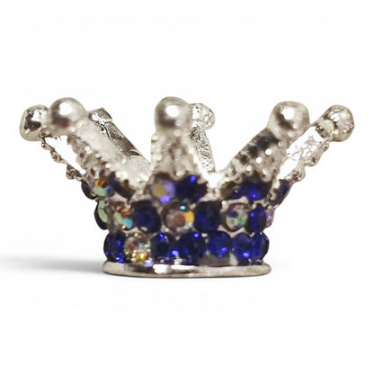 Perle couronne en métal et strass – Compatible tiges – 24 x 13 mm