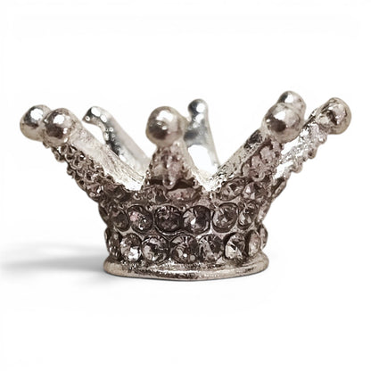 Perle couronne en métal et strass – Compatible tiges – 24 x 13 mm