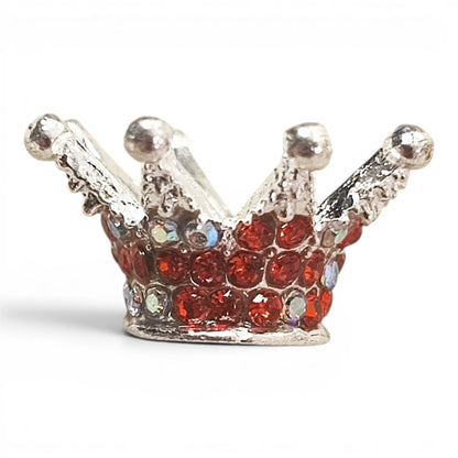 Perle couronne en métal et strass – Compatible tiges – 24 x 13 mm
