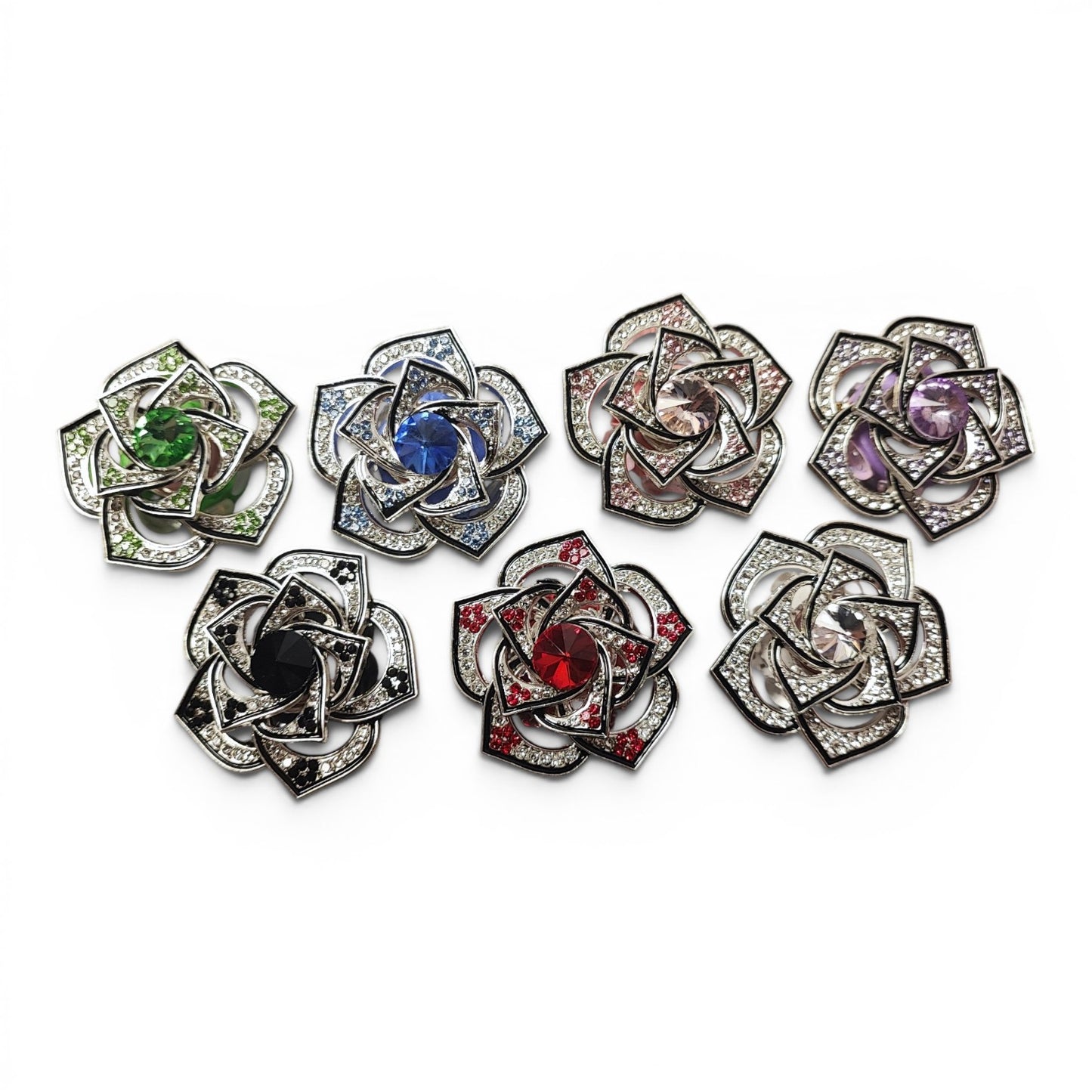 Perles XL Spinner Fleur Argenté – Spéciales Tiges – Couleurs au Choix