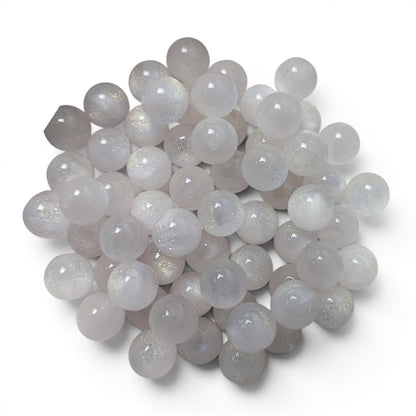 Lot de 10 perles opaques réactives aux UV – Roses pailletées – 10 mm