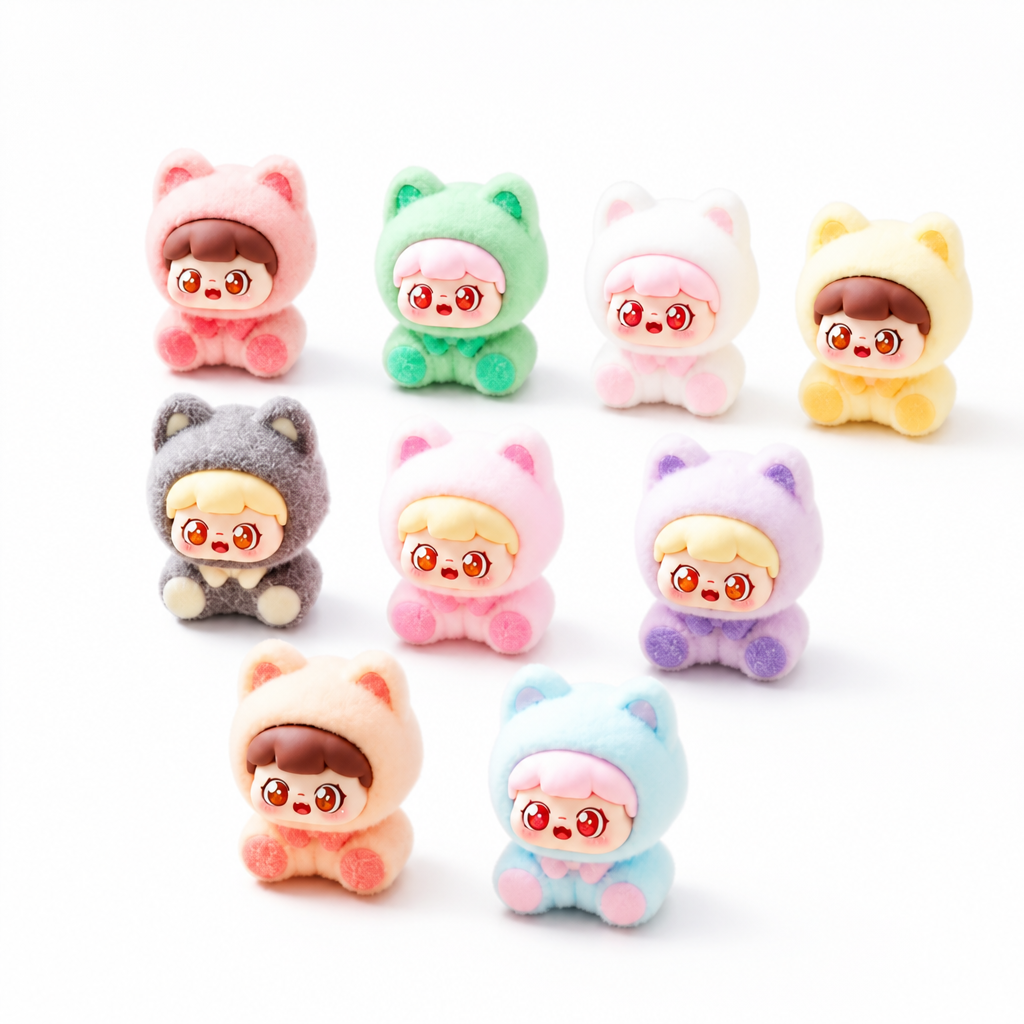 Figurines en velours ultra kawaii – Plusieurs modèles et couleurs au choix