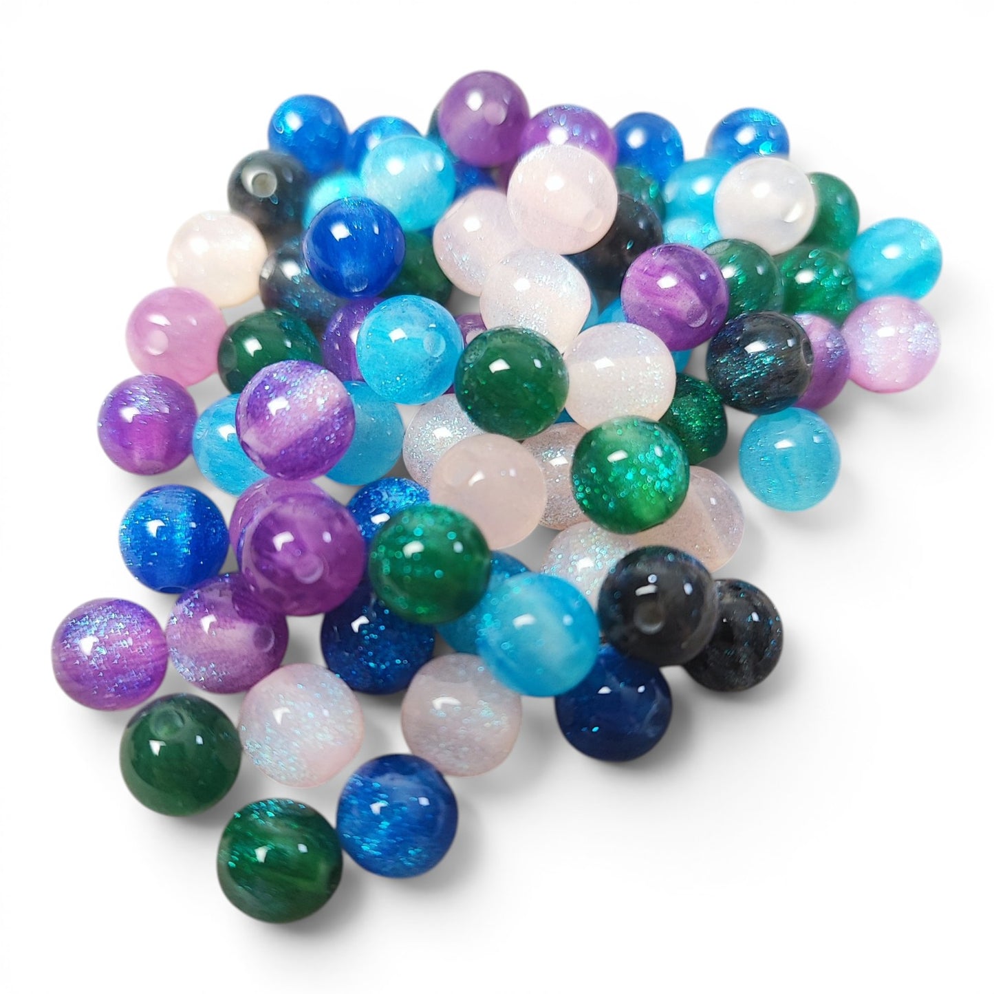 Perle résine galaxie – 8 mm – Plusieurs couleurs au choix