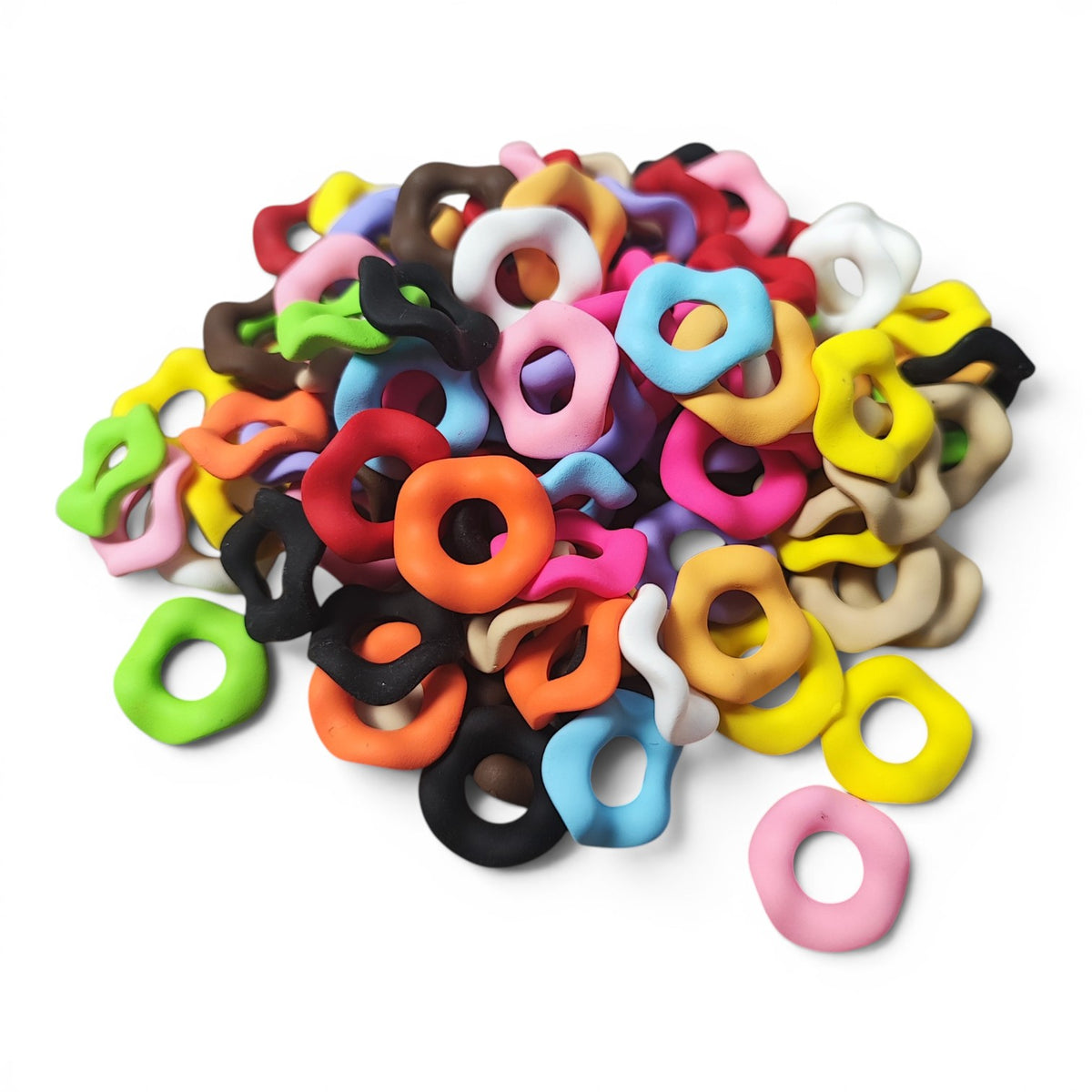 Perles intercalaires acryliques zigzag ou ondulées – 16 mm – Compatibles tiges