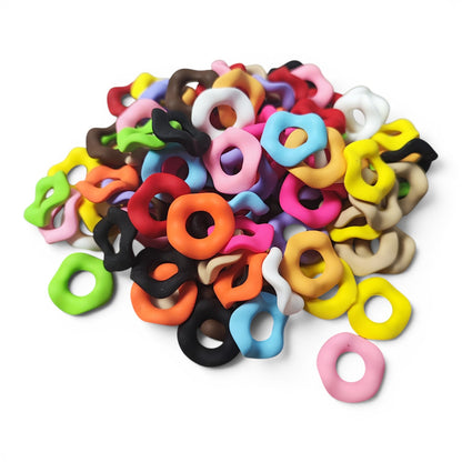 Perles intercalaires acryliques zigzag ou ondulées – 16 mm – Compatibles tiges