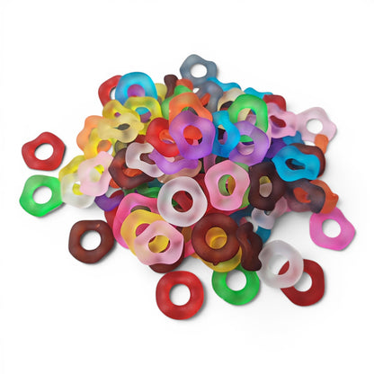 Perles intercalaires acryliques zigzag ou ondulées – 16 mm – Compatibles tiges