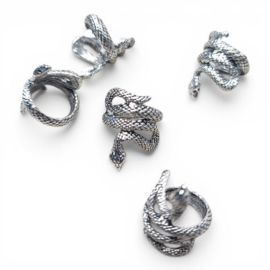 x1 Séparateur Intercalaire Serpent – Métal Argenté Vieilli – 17x13mm