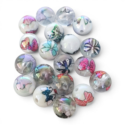 x1 Perle en résine avec motifs nœuds – 16 mm – Compatible tiges