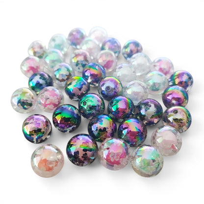 x1 Perle en résine transparente décors papillons – 16 mm – Compatible tiges