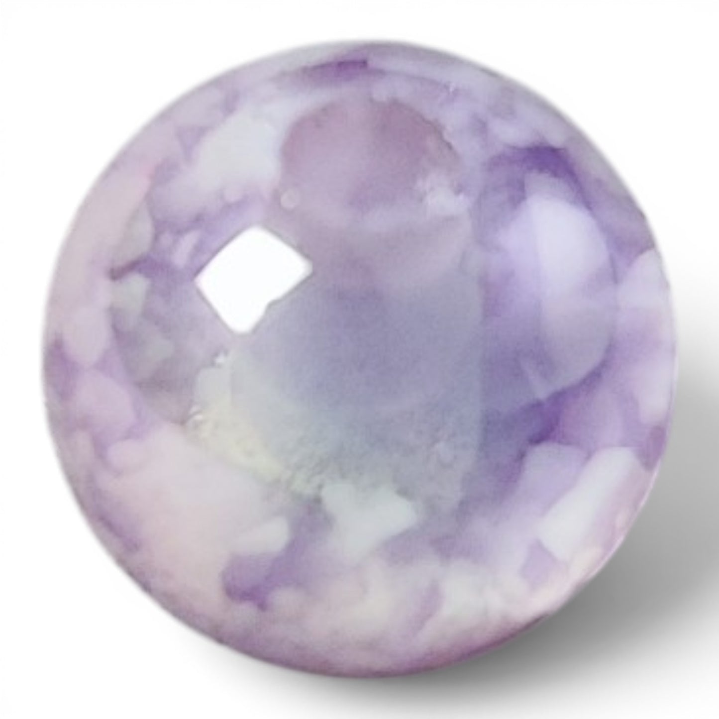 Perle en résine opaque bicolore iridescente – Placage UV – 12 mm – Compatible tiges