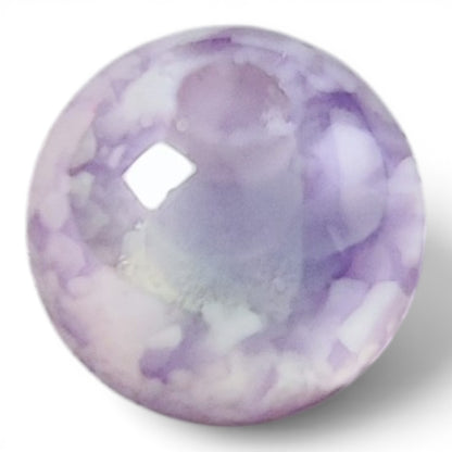 Perle en résine opaque bicolore iridescente – Placage UV – 12 mm – Compatible tiges