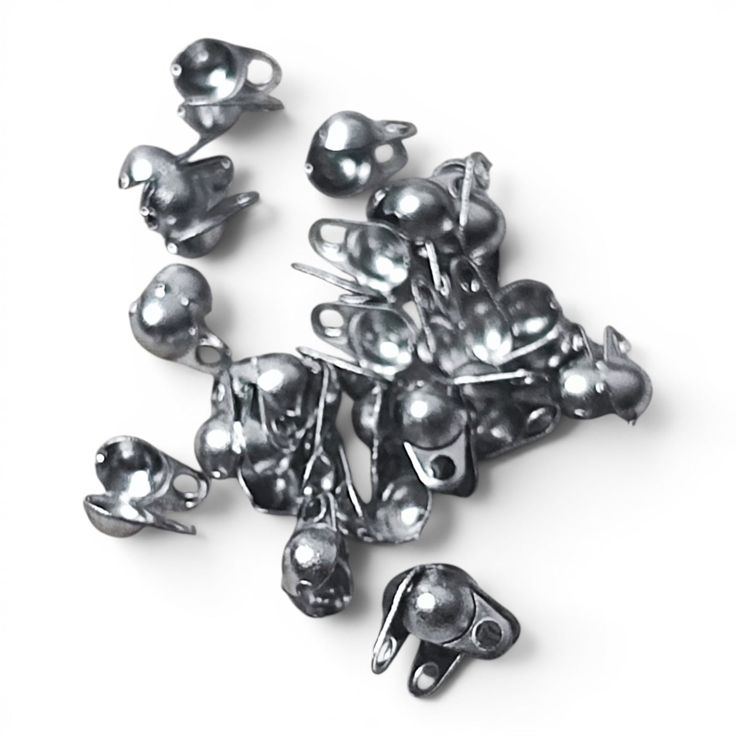 x10 Embouts cache nœuds/chaine billes en acier inoxydable 304 ou plaqué or 18 carats