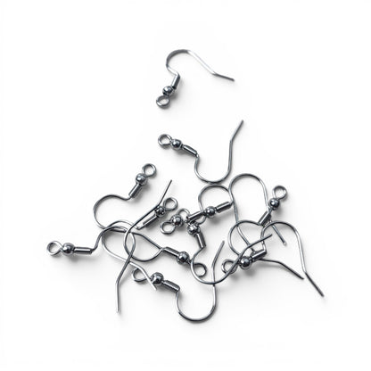 x5 paires de crochets de boucles d'oreilles en acier inoxydable chirurgical 316 – Acier ou véritable 18K plaqué or