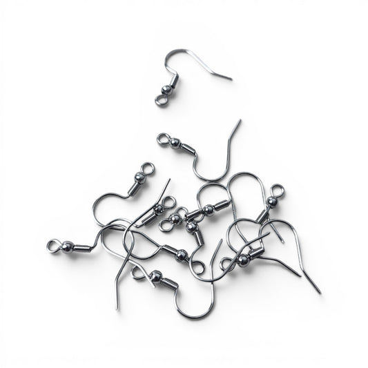 x5 paires de crochets de boucles d'oreilles en acier inoxydable chirurgical 316 – Acier ou véritable 18K plaqué or