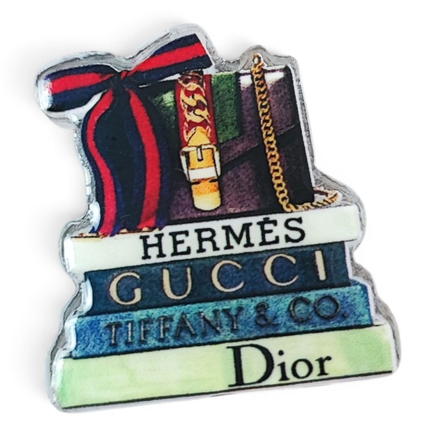 Perle acrylique plate décorative – Compatible tiges – Motifs variés
