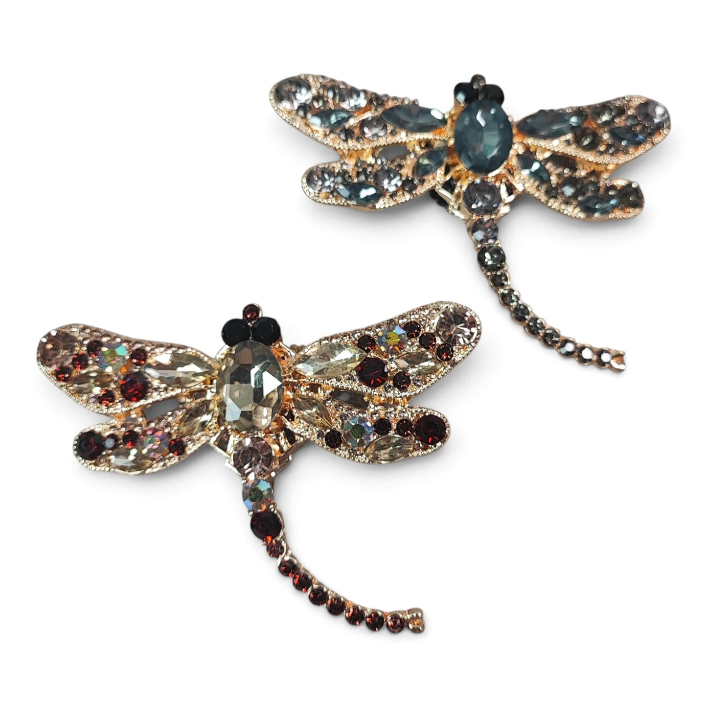 Perles spéciales tige XXL – Libellule avec strass et cabochons – 2 coloris au choix
