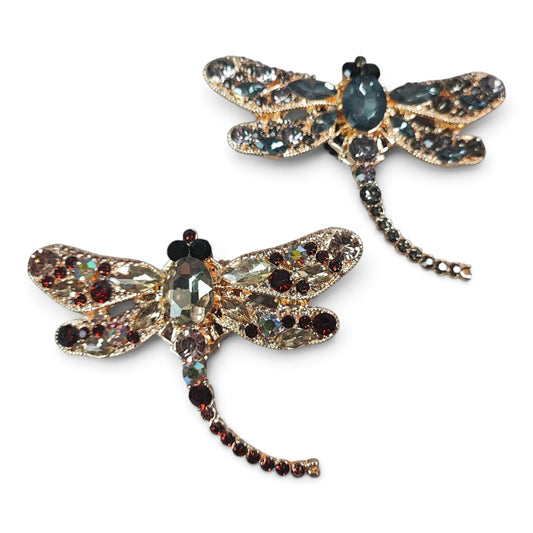 Perles spéciales tige XXL – Libellule avec strass et cabochons – 2 coloris au choix