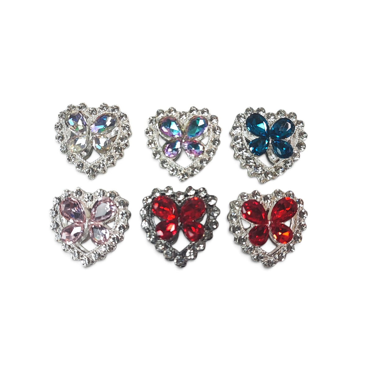 Perles en métal cœur avec cabochon papillon – Spécial tige