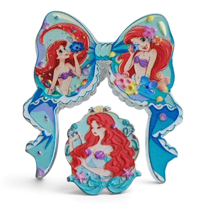 Perles acryliques plates en deux parties – Motif princesse