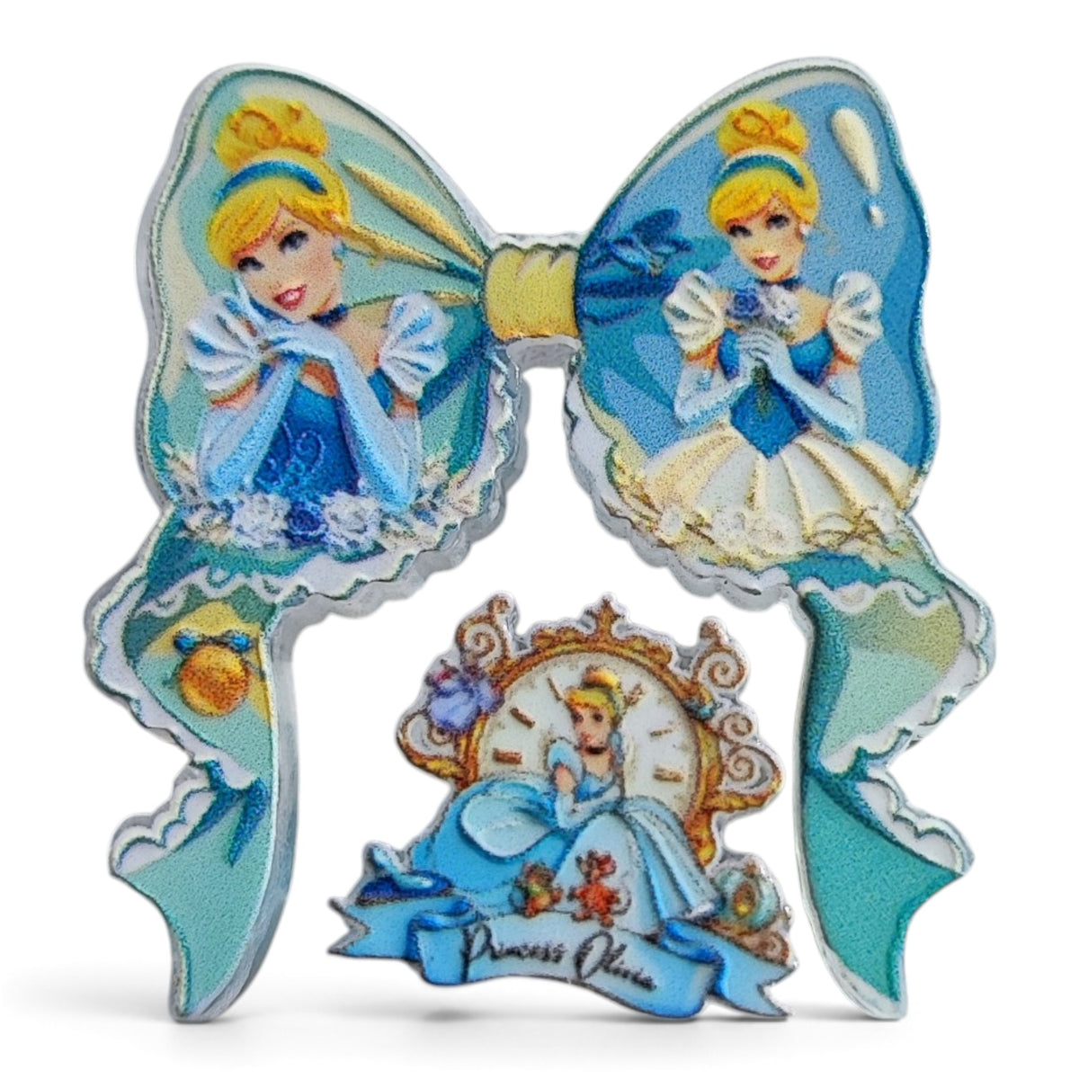 Perles acryliques plates en deux parties – Motif princesse