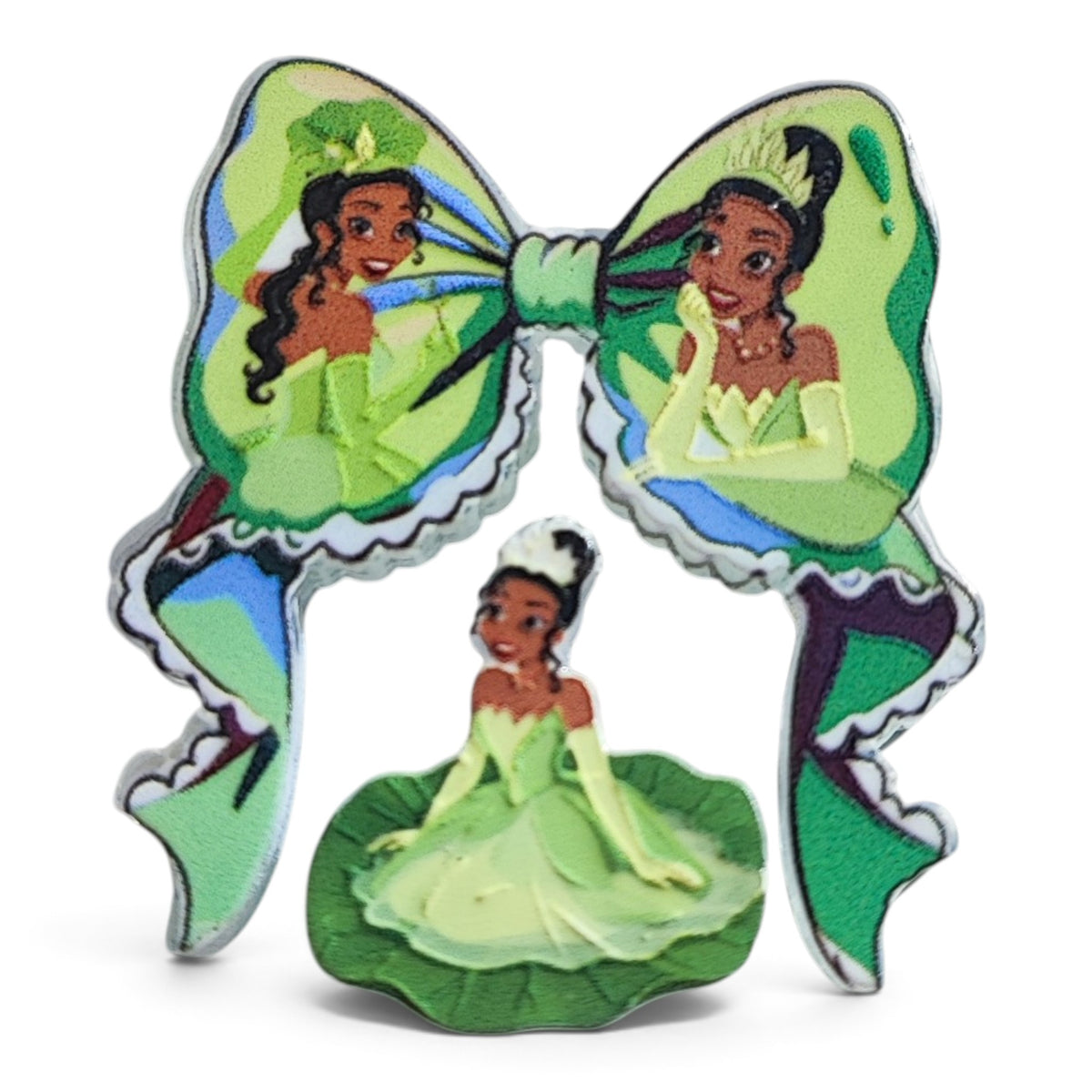 Perles acryliques plates en deux parties – Motif princesse